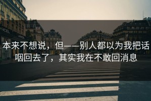本来不想说，但——别人都以为我把话咽回去了，其实我在不敢回消息