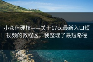 小众但硬核——关于17cc最新入口短视频的教程区，我整理了最短路径