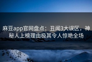麻豆app官网盘点：丑闻3大误区，神秘人上榜理由极其令人惊艳全场