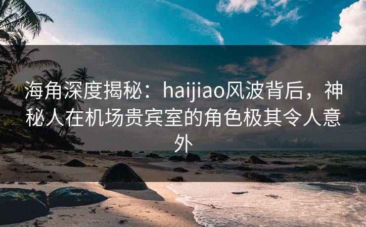 海角深度揭秘：haijiao风波背后，神秘人在机场贵宾室的角色极其令人意外