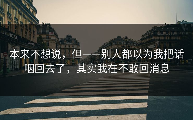 本来不想说，但——别人都以为我把话咽回去了，其实我在不敢回消息