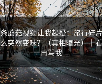 这条蘑菇视频让我起疑：旅行碎片为什么突然变味？（真相曝光）｜看完再骂我